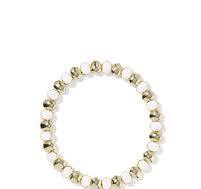 Daphne gold white enamel stretch bracelet