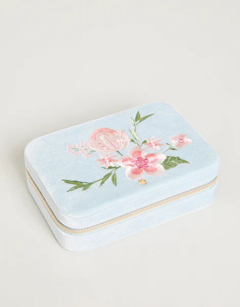 Embroidered XL jewelry case sea