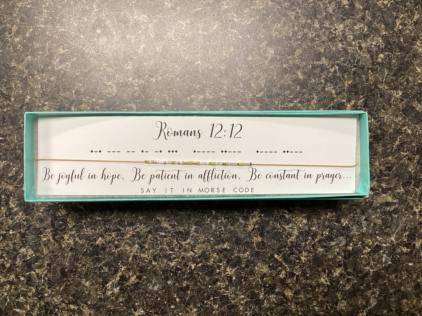 Romans 12:12 Morse Code Necklace