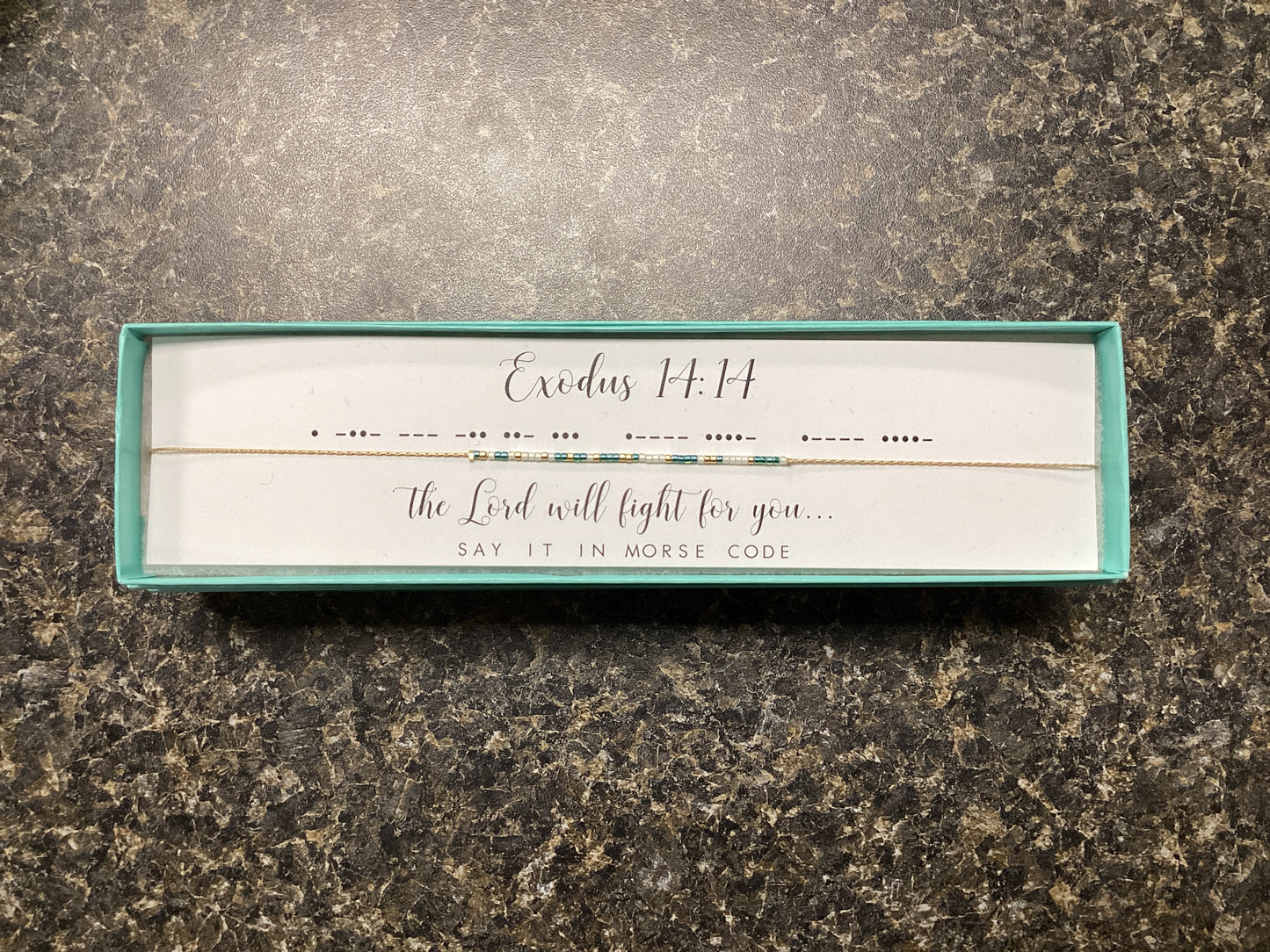 Exodus 14:14 Morse Code Necklace