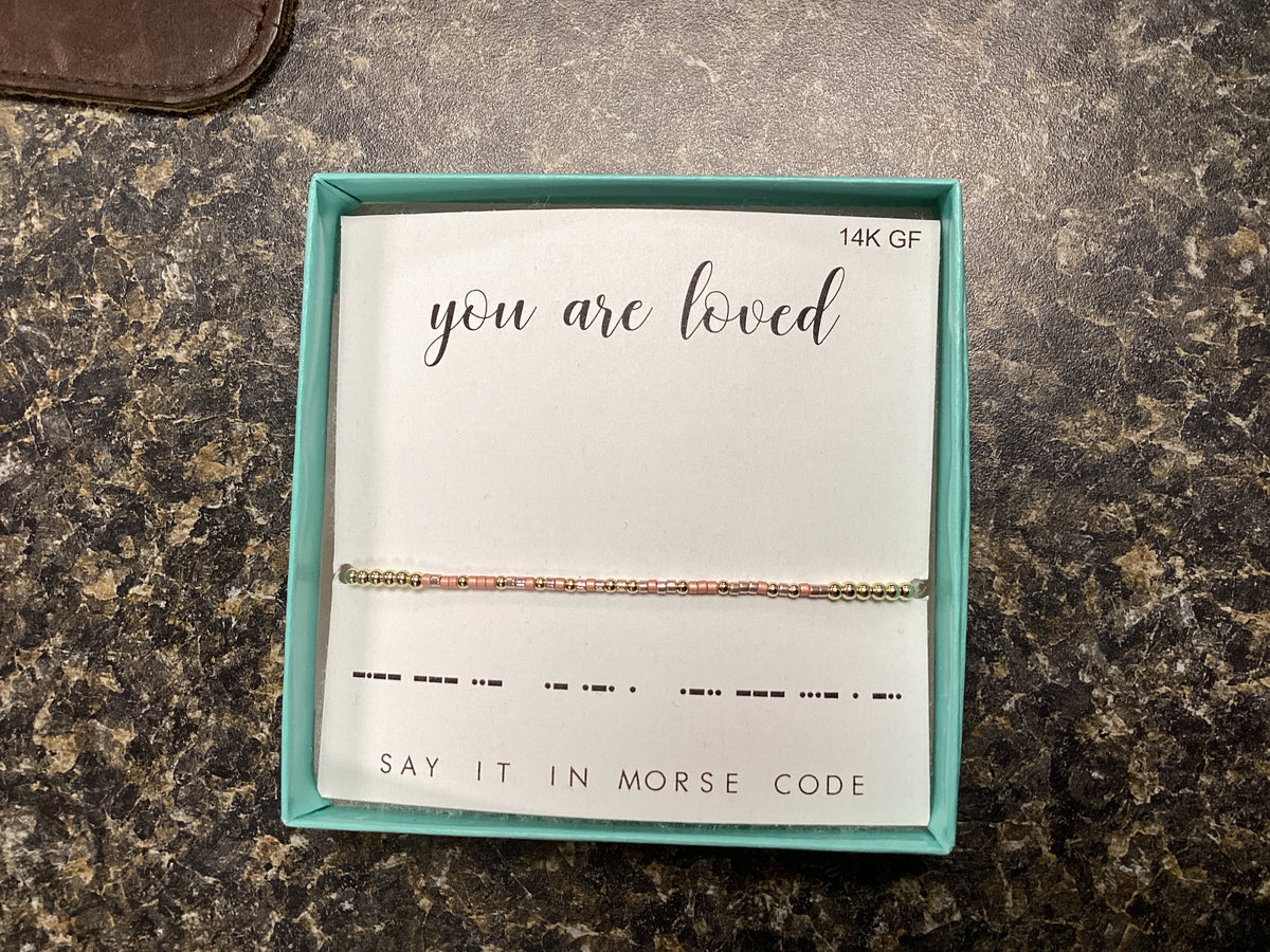 You Are Loved Morse Code Beaded Bracelet