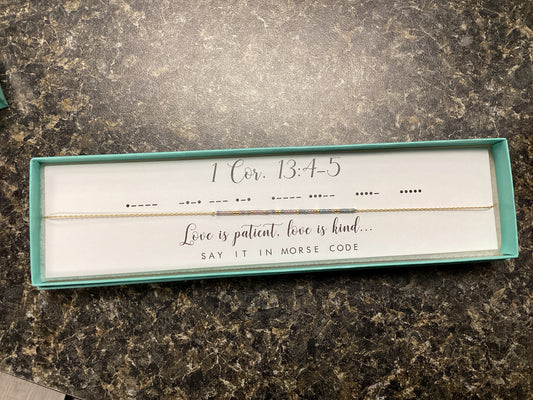 1 Cor 13:4-5 Morse Code Necklace