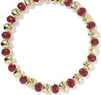 Daphne gold burgundy enamel stretch bracelet