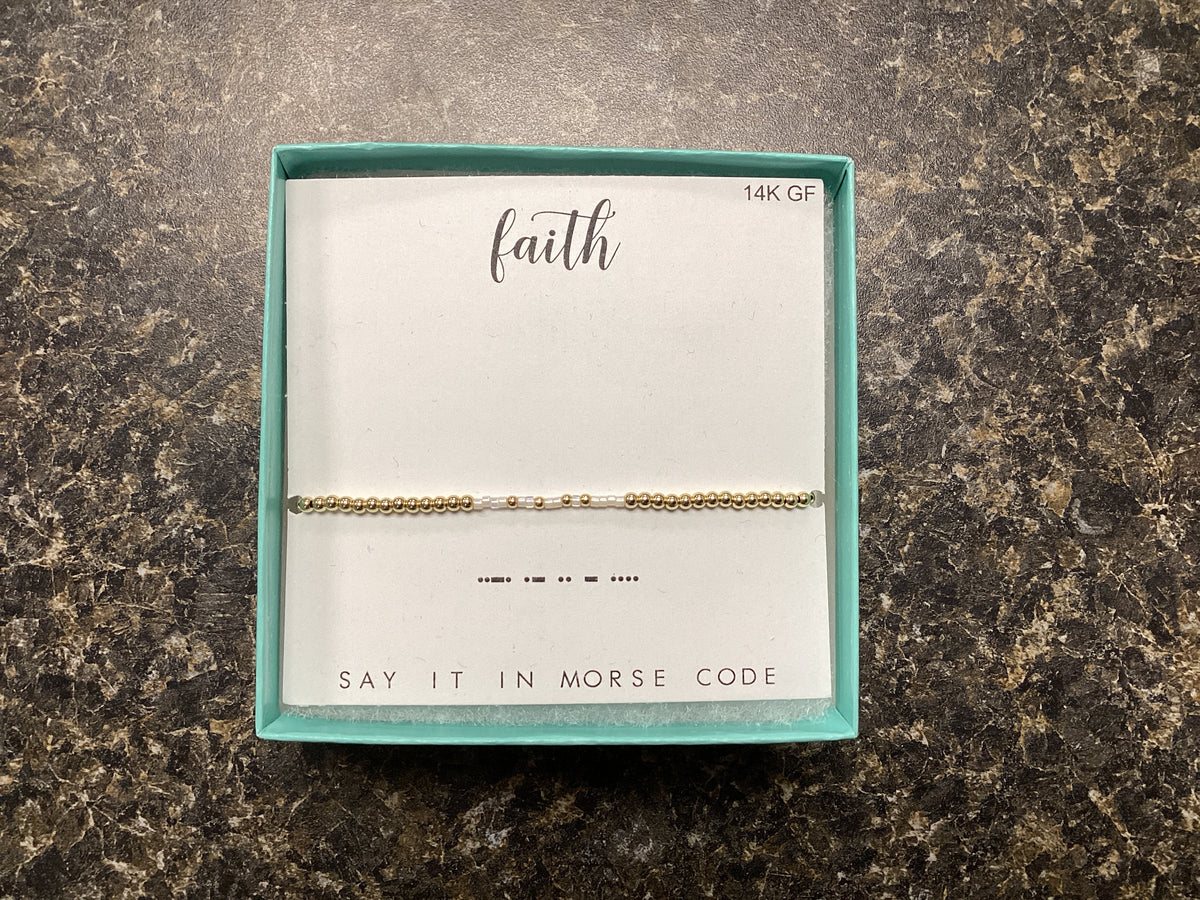 Faith Morse Code Beaded Bracelet