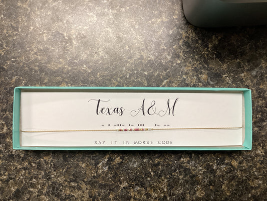 Texas A&M Morse Code necklace