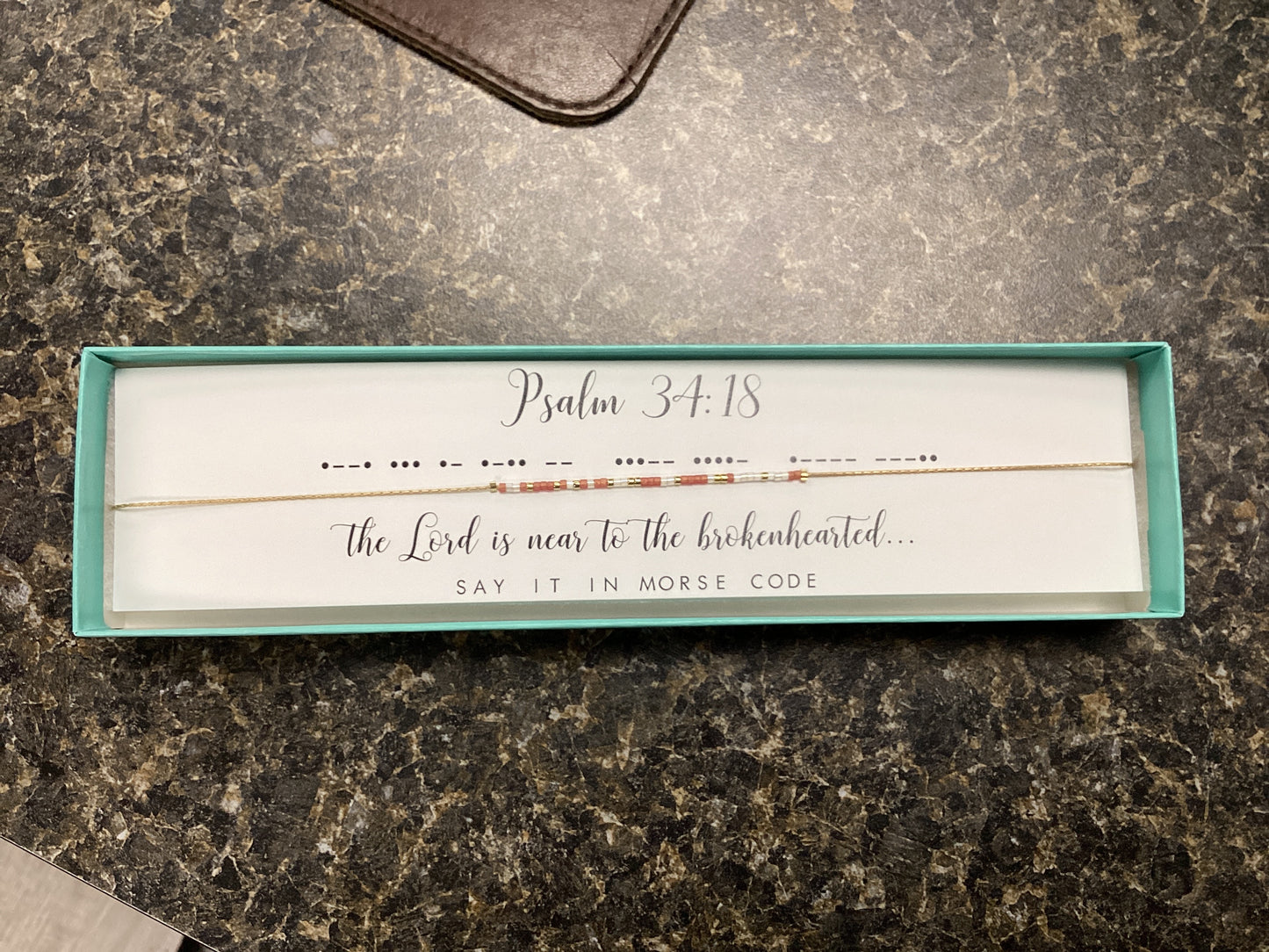Psalm 34:18 Morse Code Necklace