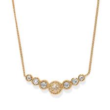 Illumina Celeste dome gold bar necklace