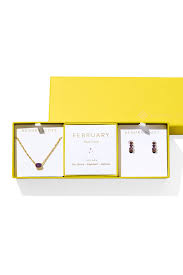 Cailin Birthstone Gift Set Gold Purple Crystal February