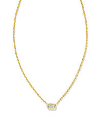 Fern gold crystal pendant necklace