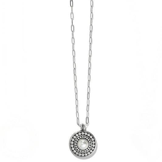 Pebble Dot Medallion Pearl reversible necklace