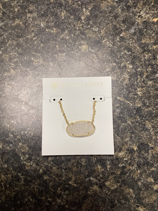 Elisa gold iridescent drusy statement pendant necklace