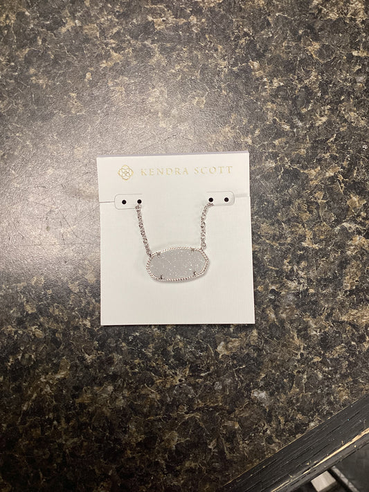 Elisa Silver Iridescent Drusy statement pendant necklace