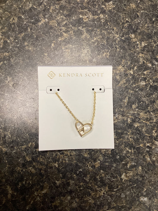 Heart Letter A Gold Ivory Necklace