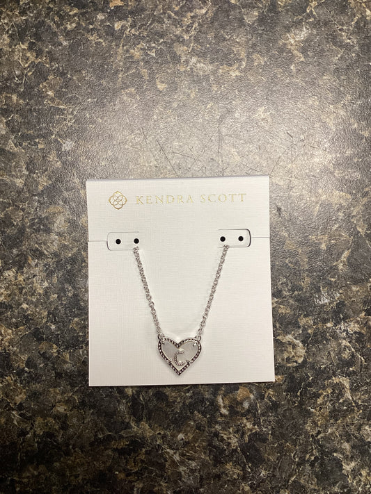 Heart Letter C Silver Ivory Necklace