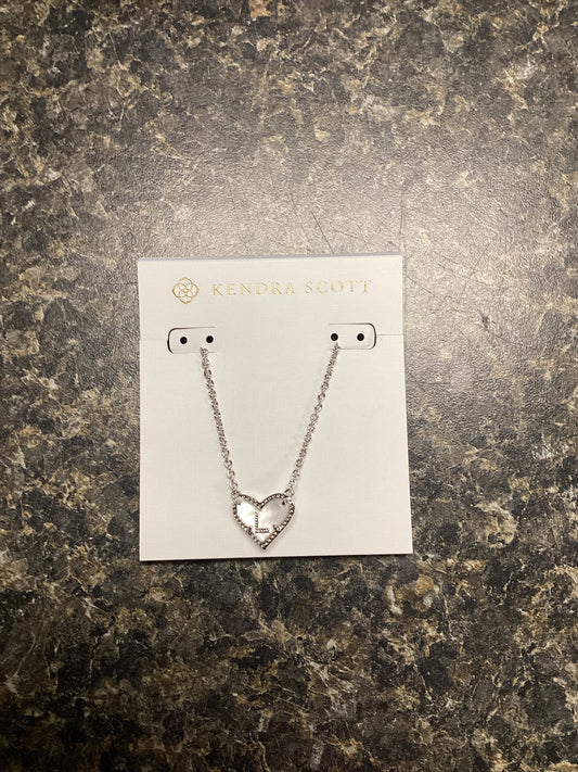 Heart Letter L Silver Ivory Necklace
