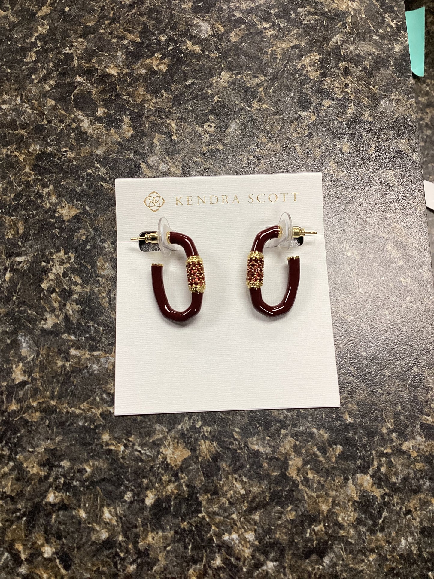 Emery Gold Burgundy Mix Hoop Earrings