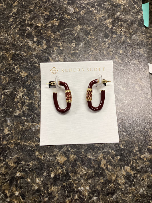 Emery Gold Burgundy Mix Hoop Earrings