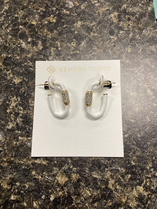 Emery Gold White Mix Hoop Earrings