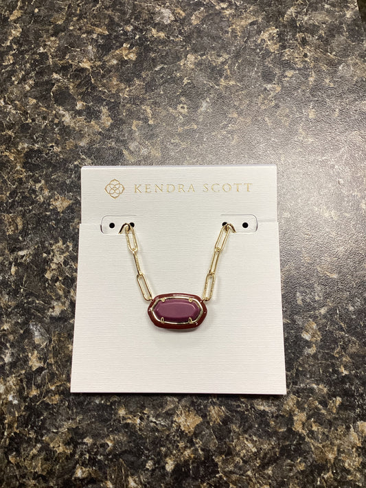 Elisa gold maroon magnesite enamel paperclip necklace