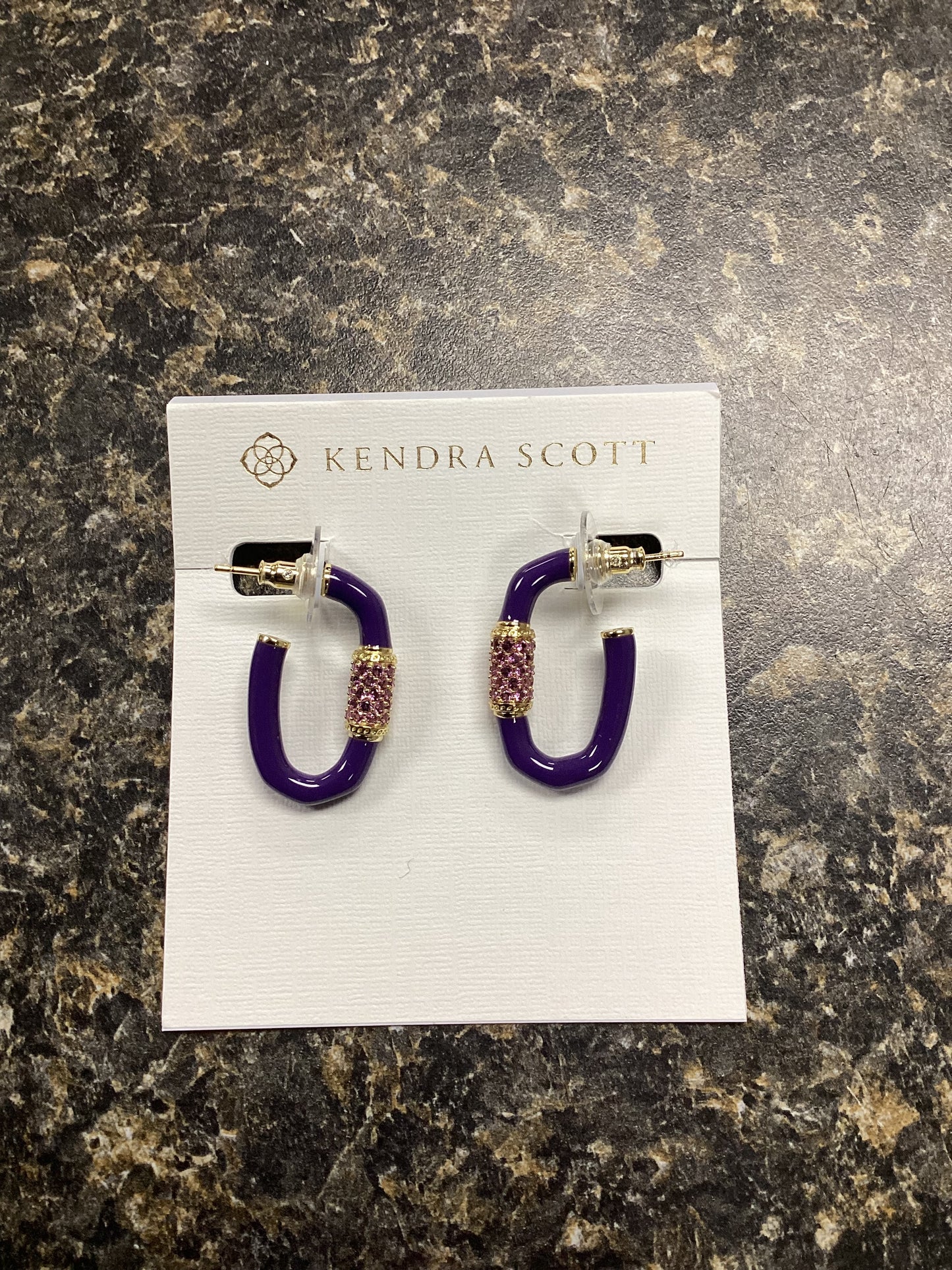Emery Gold Purple Mix Hoop Earrings