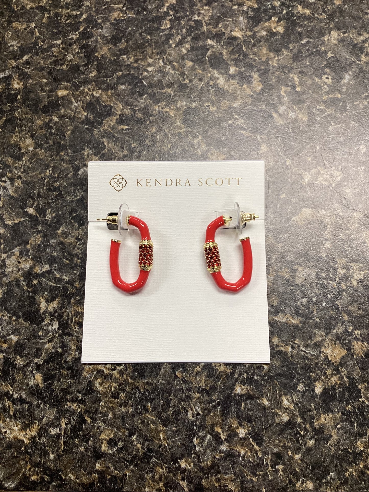 Emery Gold Red Mix Hoop Earrings