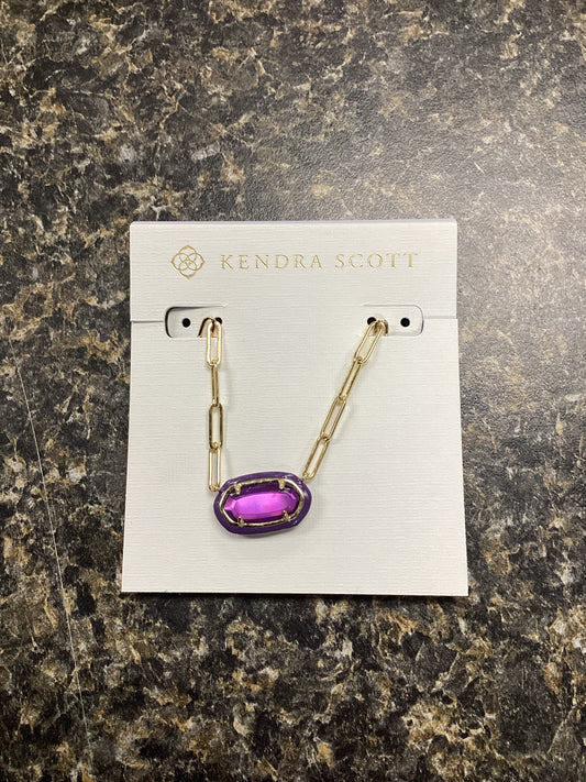 Elisa gold Purple Mop illusion enamel paperclip necklace