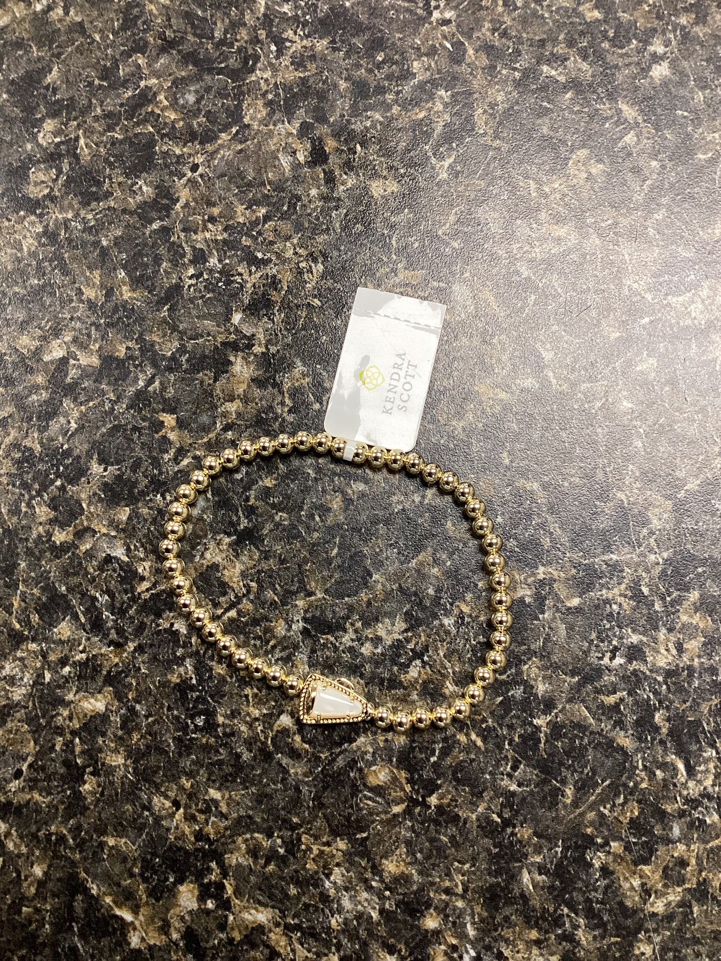Cheer gold white pearl stretch bracelet
