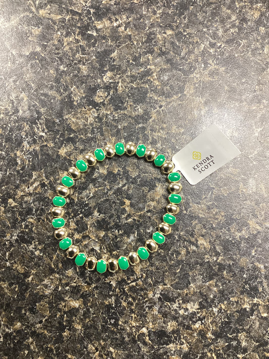 Daphne gold green enamel stretch bracelet