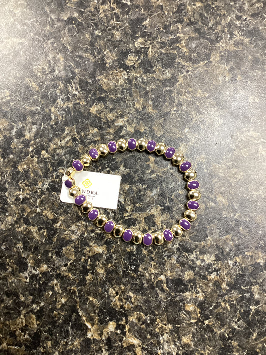 Daphne gold purple enamel stretch bracelet