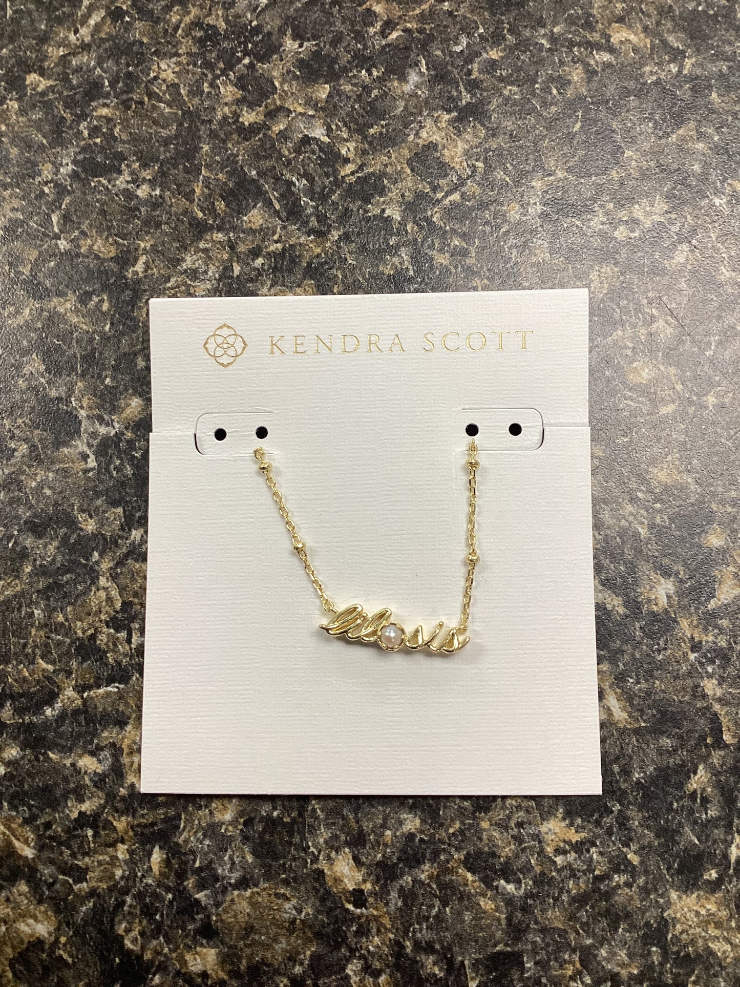 Lil Sis gold pearl necklace