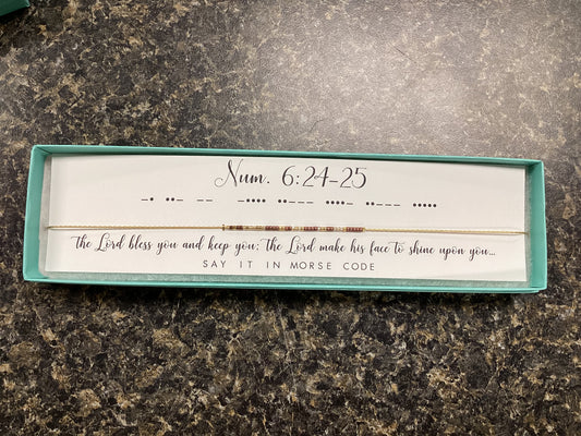 Num. 6:24-25 Morse Code Necklace