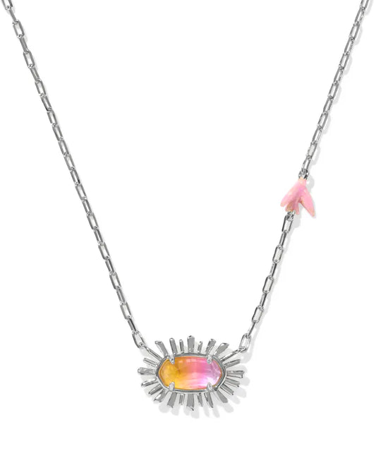 Elisa Bird Silver Sunrise Watercolor Illusion Necklace