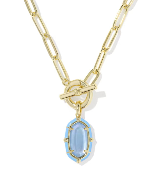 Elisa enamel gold periwinkle illusion necklace