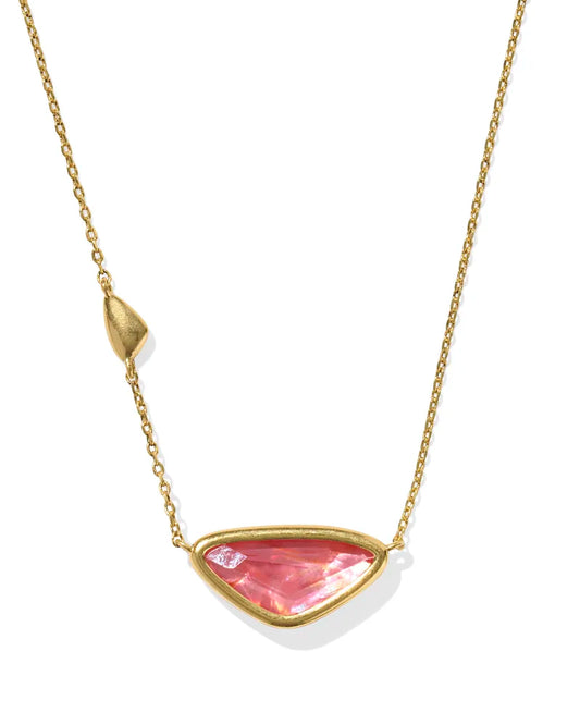 Margot gold pink abalone short necklace