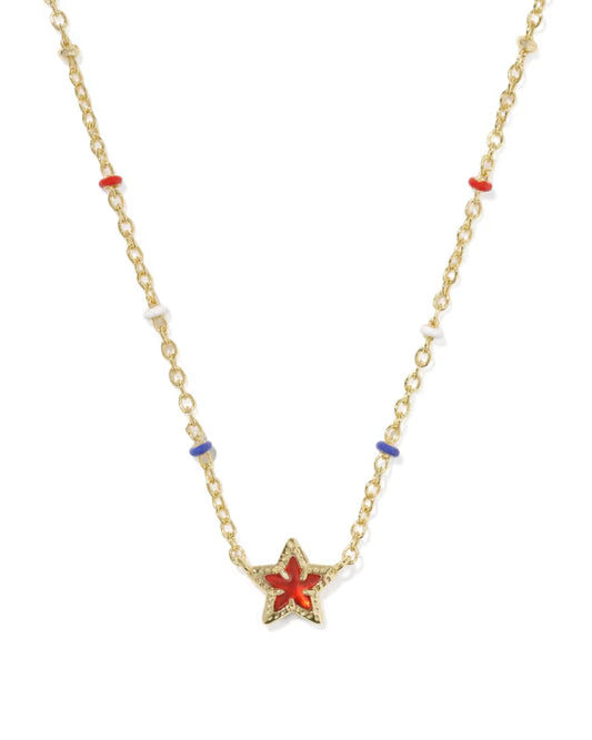 Cassidy mini gold red illusion necklace