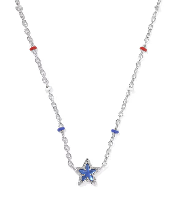 Cassidy mini silver cobalt illusion necklace
