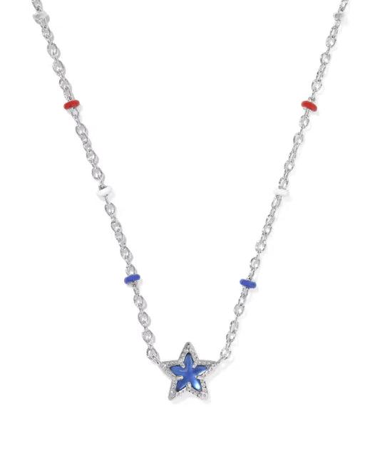 Cassidy mini silver cobalt illusion necklace