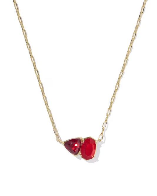 Tatum gold red mix necklace