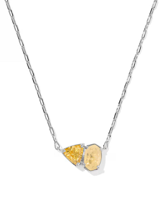 Tatum silver golden yellow mix necklace