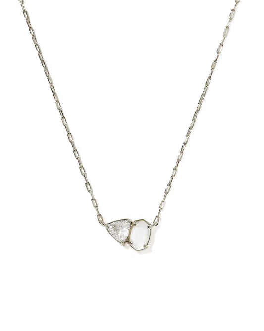 Tatum silver neutral mix necklace