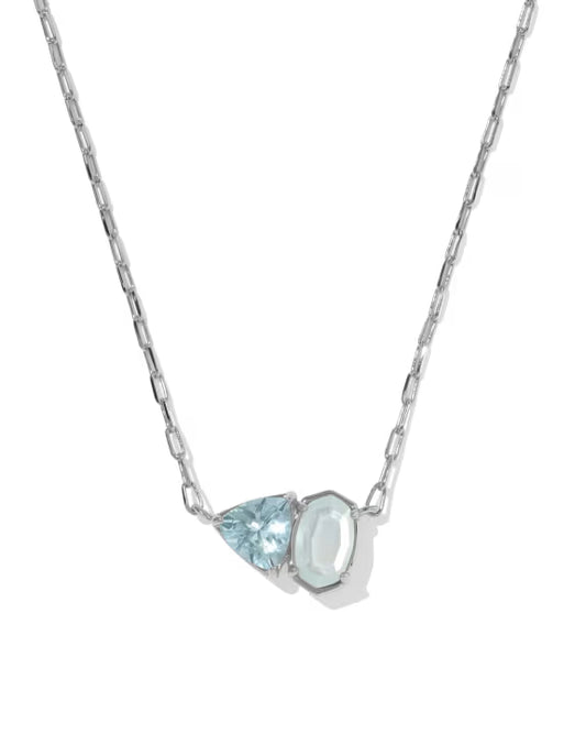 Tatum silver light blue mix necklace