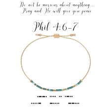 Phil 4:6-7 morse code bracelet