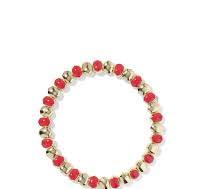 Daphne gold red enamel stretch bracelet