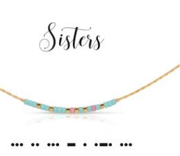 Sisters Morse Code necklace