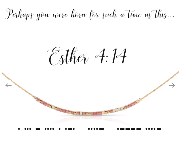 Esther 4:14 morse code necklace