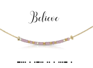 Believe morse code necklace