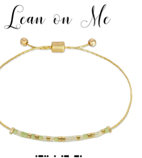 Lean on Me Morse Code Bracelet
