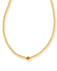 Abbie gold beaded amber illusion necklace