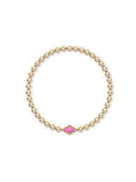 Abbie gold beaded stretch bracelet Azalea illusion