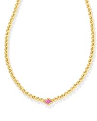 Abbie gold beaded azalea illusion necklace